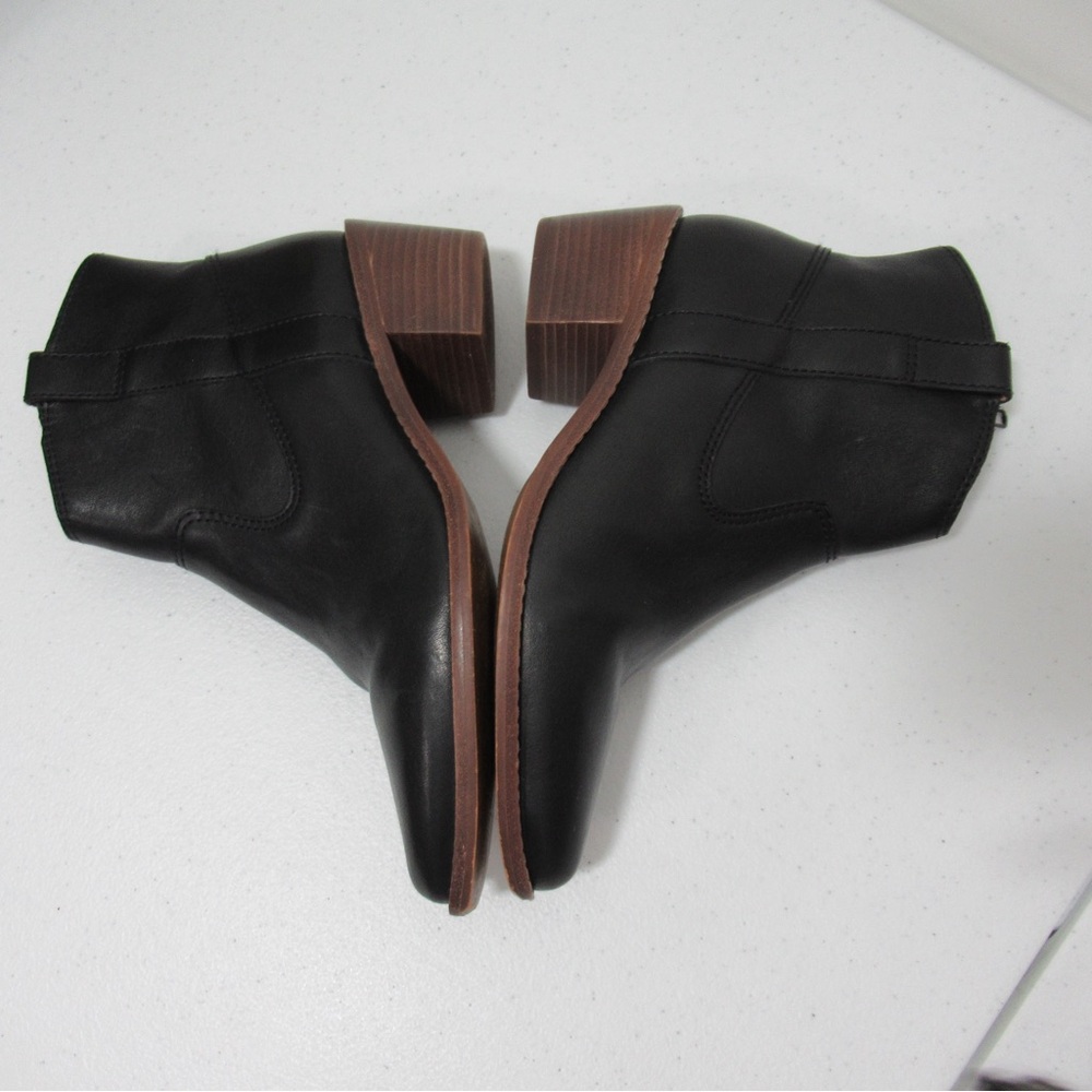 Madewell Hallie Black Leather Western Boots Size 6 - Picture 5 of 17